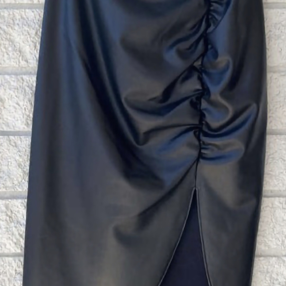 New Veronica Beard Black Pencil Midi Skirt with Slit - Picture 2 of 7